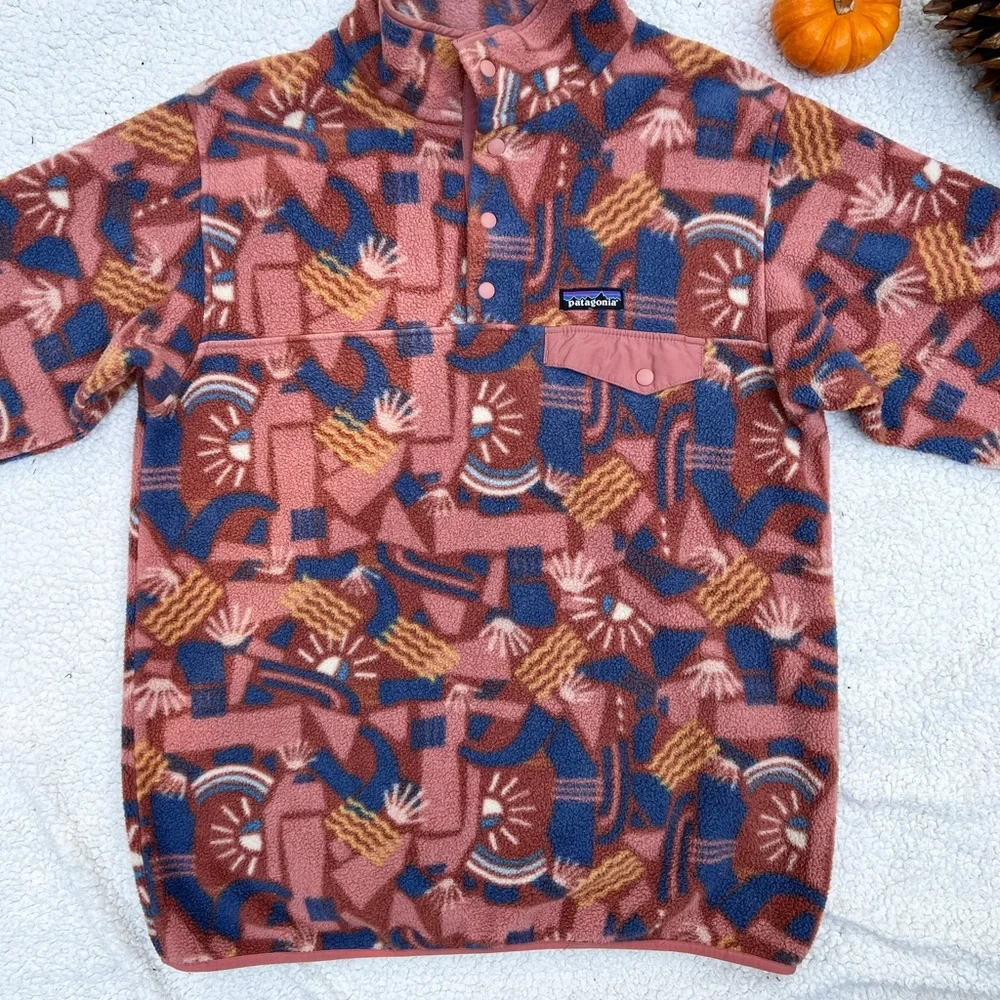 Patagonia Synchilla Snap T Fleece Pullover in Canyon Block Sisu Brown - Picture 3 of 12